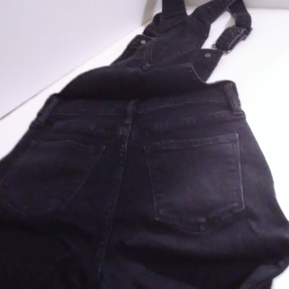 Gap Denim Overalls In Black Capri Like New Jr Lg - Picture 5 of 9